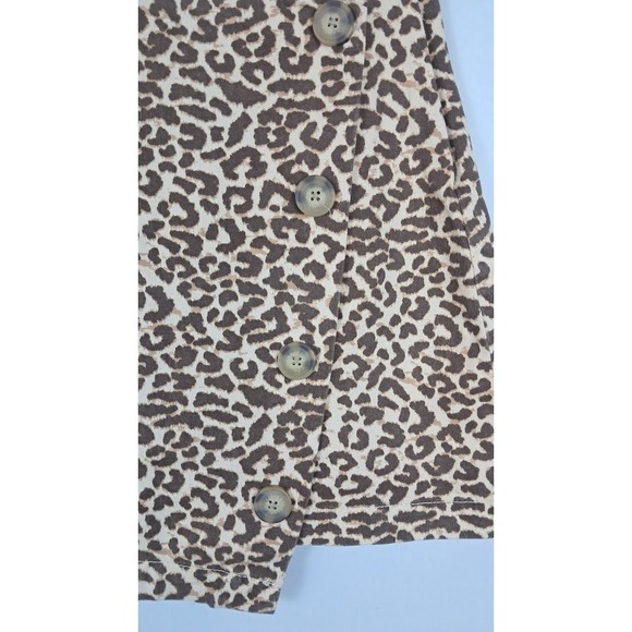 COTTON ON SP Leopard Print Mini Skirt Asymmetrical Button‎ Front Detail Side Zip - Picture 2 of 6